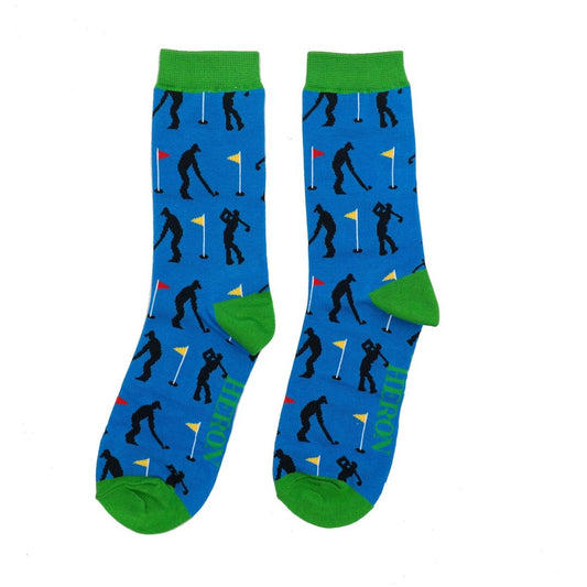 Mr Heron Bamboo Socks Box - Golf