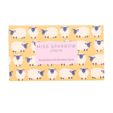 Load image into Gallery viewer, Miss Sparrow Ladies Bamboo Socks In a Box Happy Sheep