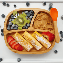 Load image into Gallery viewer, Bamboo Kids Plate with Silicone Suction Base - Toddler Section Plate Kids BambooBeautiful Ltd