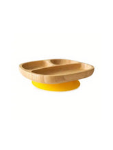 Load image into Gallery viewer, Bamboo Kids Plate with Silicone Suction Base - Toddler Section Plate Kids BambooBeautiful Ltd Yellow
