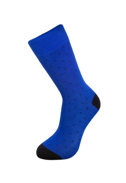 Bamboo Socks Electric Blue with Dots single sock
