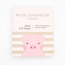 Load image into Gallery viewer, Bamboo Socks Girls Gift Box 2-3 Years Socks BambooBeautiful Ltd