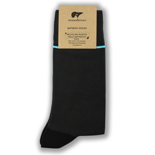 Load image into Gallery viewer, Bamboo Socks - Grey with Blue Stripe BambooBeautiful Ltd