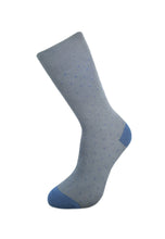 Load image into Gallery viewer, Bamboo Socks - Light Grey with Blue Dots BambooBeautiful Ltd