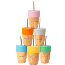 Load image into Gallery viewer, Eco-Rascals Bamboo Cup with Silicone Topper and Straws Kids Beakers BambooBeautiful Ltd