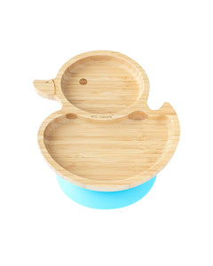 Eco-Rascals Duck Bamboo Plate with suction base Plates BambooBeautiful Ltd Blue 