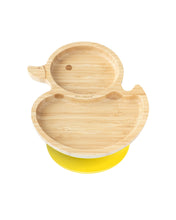 Load image into Gallery viewer, Eco-Rascals Duck Bamboo Plate with suction base Plates BambooBeautiful Ltd Yellow 
