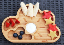 Load image into Gallery viewer, Kids Bamboo Plate - Snazzy Kid Segmented Cloud Bamboo Plate Cloud BambooBeautiful Ltd