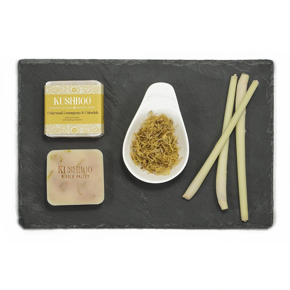 Kushboo Soap Bar - Cedarwood, Lemongrass and Calendula BambooBeautiful Ltd