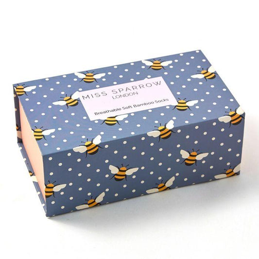 Ladies Bamboo Socks In a Box - Bumble Bees Socks BambooBeautiful Ltd