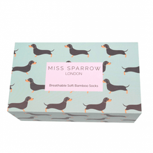 Load image into Gallery viewer, Ladies Bamboo Socks In a Box - Little Sausage Dogs Socks BambooBeautiful Ltd