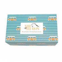 Load image into Gallery viewer, Mens Bamboo Socks In a Box - Camper Stripes Socks BambooBeautiful Ltd