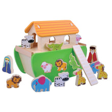 Load image into Gallery viewer, Noah's Ark Wooden Shape Sorter Wooden Toys BambooBeautiful