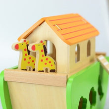 Load image into Gallery viewer, Noah's Ark Wooden Shape Sorter Wooden Toys BambooBeautiful