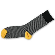 Load image into Gallery viewer, Slopes and Town Bamboo Socks -Stripy White and Black BambooBeautiful Ltd