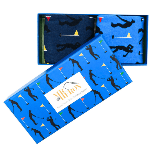 Mr Heron Bamboo Socks Box - Golf