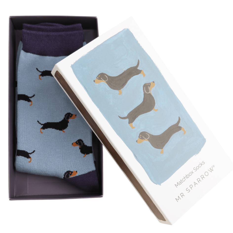 Mr Sparrow Matchbox Bamboo Socks - Little Sausage Dogs