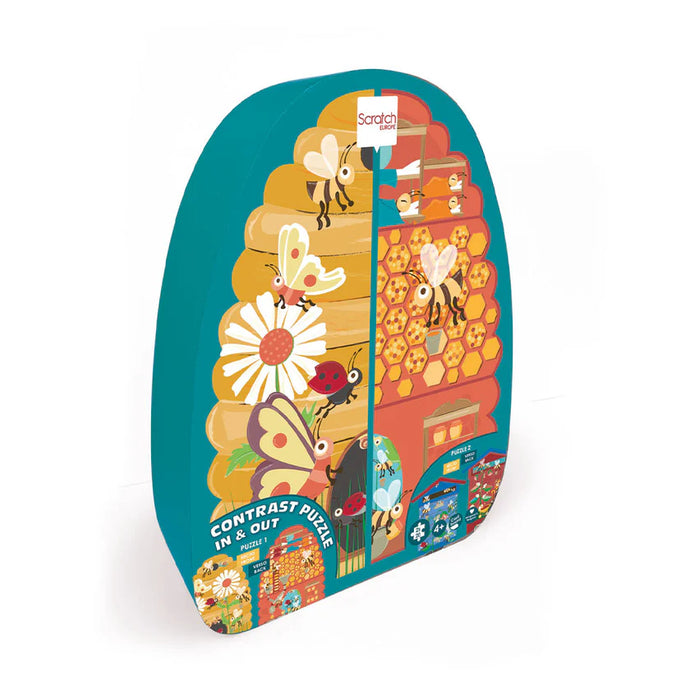 Children's 2 Sided Contour Jigsaw Puzzle - Bees In and Out