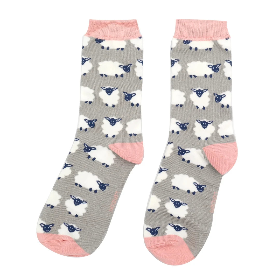 Miss Sparrow Ladies Bamboo Socks In a Box Happy Sheep