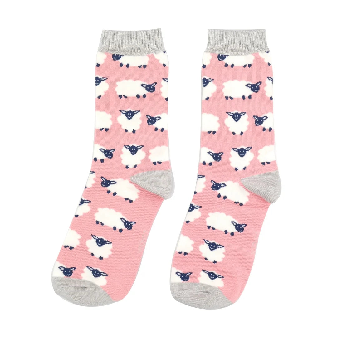 Miss Sparrow Ladies Bamboo Socks In a Box Happy Sheep