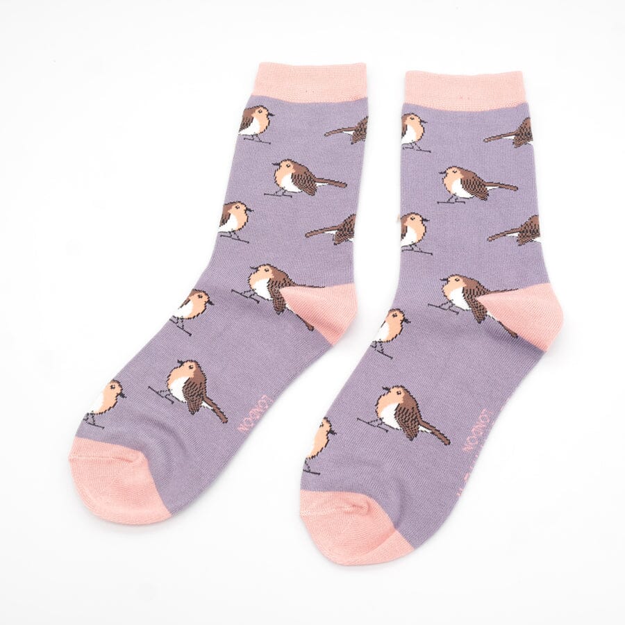 Miss Sparrow Ladies Bamboo Socks In a Box - Robins
