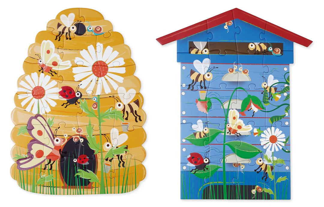 Children's 2 Sided Contour Jigsaw Puzzle - Bees In and Out