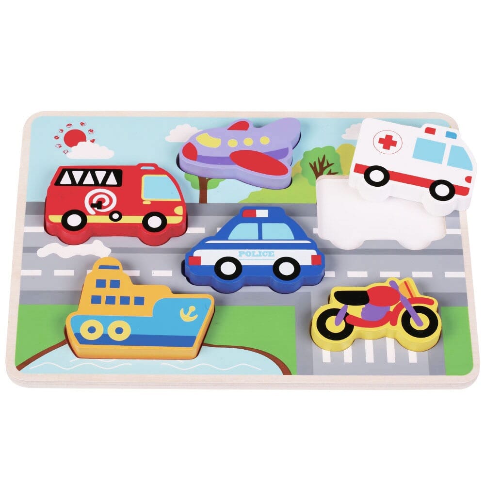 Chunky Wooden Vehicles Puzzle - Jumini