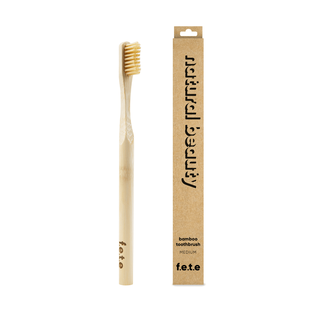 Adult Bamboo Toothbrush - Medium - Various Colours Toothbrush BambooBeautiful Natural (Bamboo Bristles) 