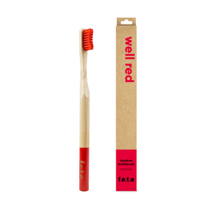 Adult Bamboo Toothbrush - Medium - Various Colours Toothbrush BambooBeautiful Red 