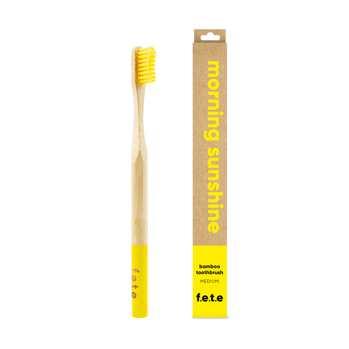 Adult Bamboo Toothbrush - Medium - Various Colours Toothbrush BambooBeautiful Yellow 