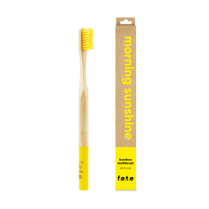 Adult Bamboo Toothbrush - Medium - Various Colours Toothbrush BambooBeautiful Yellow 