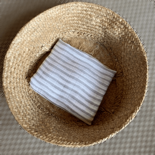 Bamboo Baby Blanket Baby BambooBeautiful Ltd Grey Stripey 