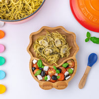 Bamboo Kids Plate with Silicone Suction Base - Dinosaur Plate Kids BambooBeautiful Ltd 