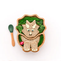 Bamboo Kids Plate with Silicone Suction Base - Dinosaur Plate Kids BambooBeautiful Ltd 