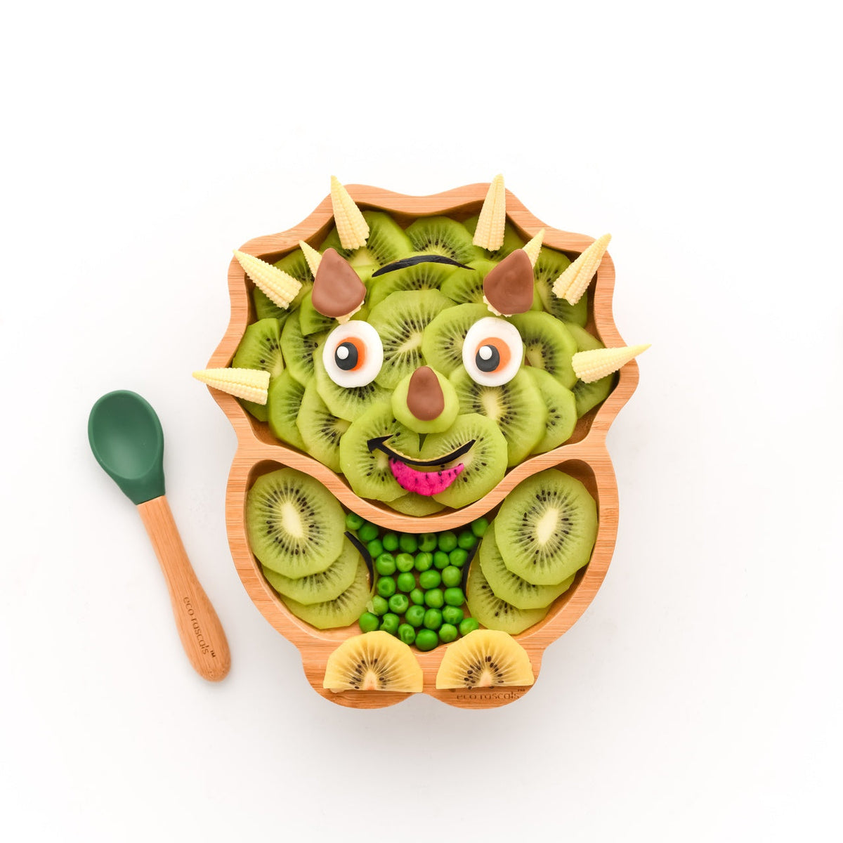 Bamboo Kids Plate with Silicone Suction Base - Dinosaur Plate Kids BambooBeautiful Ltd 