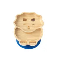 Bamboo Kids Plate with Silicone Suction Base - Dinosaur Plate Kids BambooBeautiful Ltd Navy 