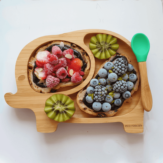 Bamboo Kids Plate with Silicone Suction Base - Elephant Plate Kids BambooBeautiful Ltd 