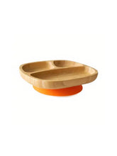 Load image into Gallery viewer, Bamboo Kids Plate with Silicone Suction Base - Toddler Section Plate Kids BambooBeautiful Ltd Orange 
