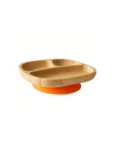 Bamboo Kids Plate with Silicone Suction Base - Toddler Section Plate Kids BambooBeautiful Ltd Orange 