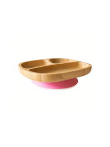 Bamboo Kids Plate with Silicone Suction Base - Toddler Section Plate Kids BambooBeautiful Ltd Pink 