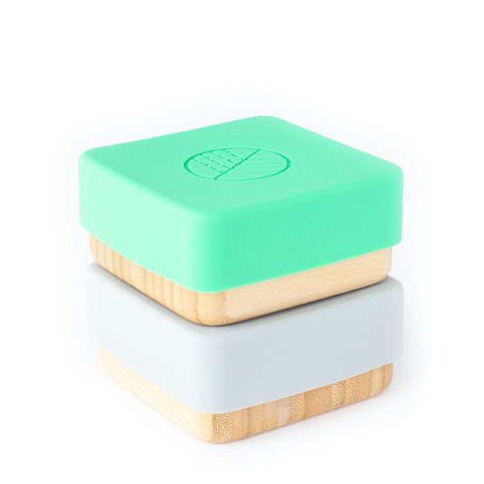 Bamboo Snack Pots Kids Beakers BambooBeautiful Ltd Green and Grey 