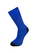 Load image into Gallery viewer, Bamboo Socks Electric Blue with Dots single sock