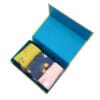Load image into Gallery viewer, 3 pairs of bamboo socks in a box, the socks have a dainty floral design, and each pair Is a different colour - yellow, blue and pink