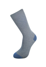 Load image into Gallery viewer, Bamboo Socks - Light Grey with Blue Dots BambooBeautiful Ltd 