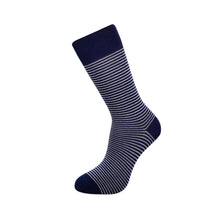 Load image into Gallery viewer, Bamboo Socks - Navy and White Stripey BambooBeautiful Ltd 