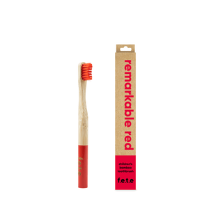 Children's Bamboo Toothbrush - Soft - Various Colours Toothbrush Kids BambooBeautiful Remarkable Red 