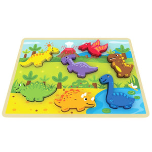 Chunky Wooden Dinosaur Puzzle Toys & Games Jumini 