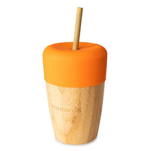 Load image into Gallery viewer, Eco-Rascals Bamboo Cup with Silicone Topper and Straws Kids Beakers BambooBeautiful Ltd Orange 