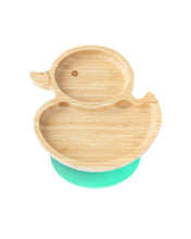Load image into Gallery viewer, Eco-Rascals Duck Bamboo Plate with suction base Plates BambooBeautiful Ltd Green 