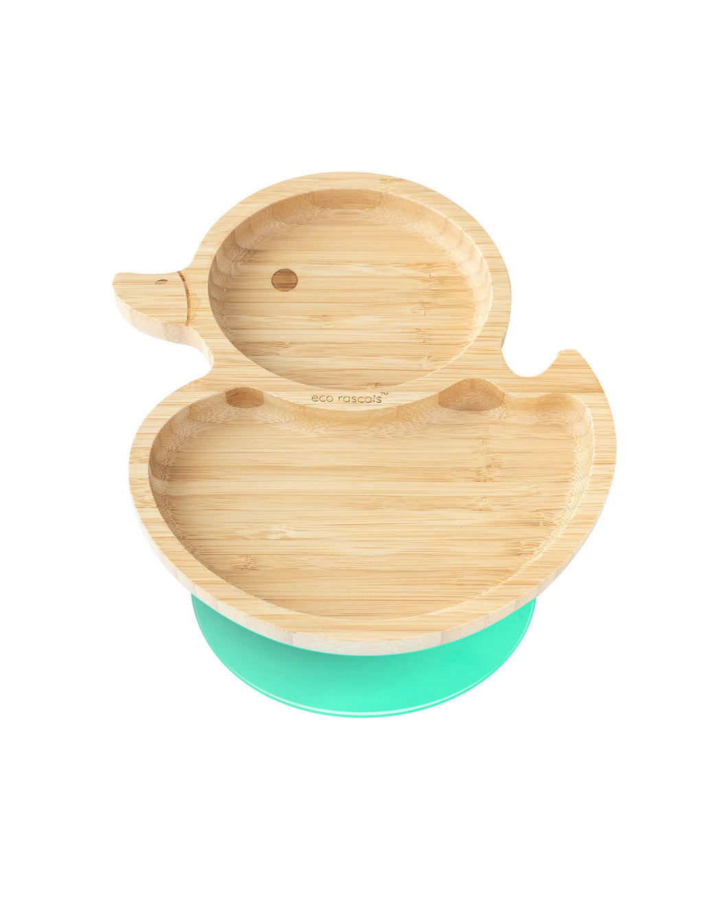 Eco-Rascals Duck Bamboo Plate with suction base Plates BambooBeautiful Ltd Green 